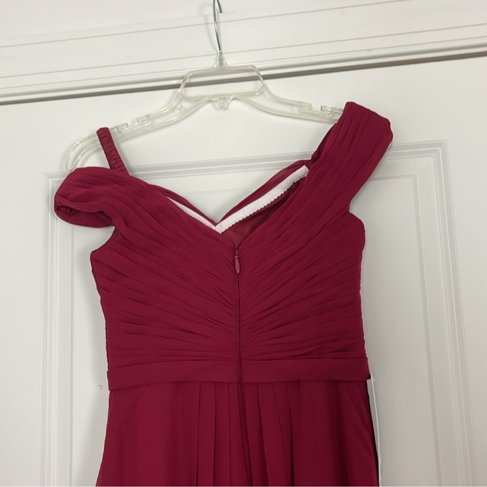 Azazie audrianna burgundy Maxi dress Formal Evening Bridesmaid - Picture 12 of 13